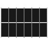 vidaXL Black 6-Panel Room Divider, Durable Fabric, Versatile Partition Screen for Bedroom, Office and Studio, Foldable and Easy to Store, 118.1"x78.7" - 3 of 4