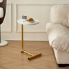Okak Modern C-Shaped Side Table Couch Tray Table for Sofa End Tables with Metal Frame Slide Outdoor/Indoor for Bed in Living Room & Bedroom - 4 of 4