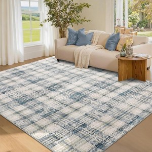 Coucheta Runner Rug for Kitchen Non Slip Bathroom Rugs Indoor Plaid Area Rug for Entryway Stain Resistant Area Rug for Hallway - 1 of 4