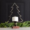 Transpac Metal and Wood Tree Candle Holder for Pillar Candles Multicolor Christmas Tabletop Decoration Indoor Gift - 2 of 2