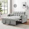 PAGED Loveseat Modern Velvet Lounge Sofa Pullout Sofa Bed with Adjustable Backrest, Toss Pillows, Pockets for Living Room, Apartment - 2 of 4