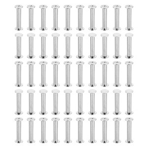 Unique Bargains Steel Leather Belt Scrapbook Binding Kits M5 Chicago Screws 100 Sets - 1 of 4