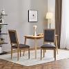 Christopher Knight Home Set of 2 Bennett French Country Rubberwood Upholstered Dining Chairs Blue Gray - 2 of 4