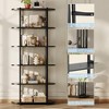 GustoWave 6 Tier Industrial Bookshelf, 71 Inch Tall Narrow Wooden Bookcase with Iron Frames, Compact Open Display Shelving Unit, Apartments - 3 of 4