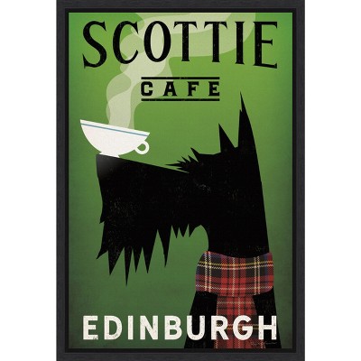 Amanti Art Scottie Cafe by Ryan Fowler Canvas Wall Art Print Framed 16-in. x 23-in.