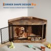 52Inch Corner Dog Crate Furniture with Rotary Feeder, Decorative Dog Crates Dog Cage TV Stand with with Metal Mesh - 3 of 4