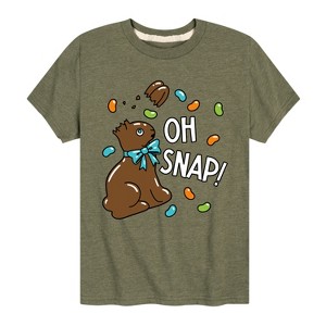 Boys' - Instant Message - Oh Snap Chocolate Bunny Short Sleeve Graphic T-Shirt - 1 of 4