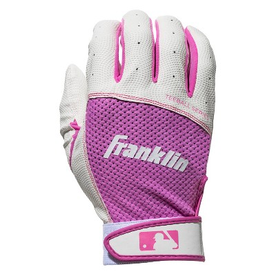 Franklin Sports Tee ball Flex Series Batting Gloves - White/Pink - Youth Large