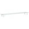 vidaXL Monitor Stand White 39.4 in.x7.9 in.x3.1 in. Tempered Glass and Metal - 2 of 4