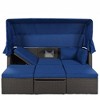 4-Pieces Outdoor Patio Rattan Daybed Sunbed Set with Retractable Canopy, Lift Table, and Adjustable Seat - 3 of 4