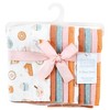 Hudson Baby Infant Girl Cotton Flannel Burp Cloths, Pumpkin Spice, One Size - 2 of 4