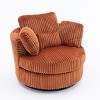 Modern Swivel Chair, Removable Cushions, Plush Corduroy, Engineered Wood Frame, Cozy Corner For Living Room Or Bedroom-The Pop Home - 2 of 4