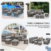 Cesicia 7-Piece Biue Sofa Set, Garden Patio Wicker Sectional Sofa Set with Coffee Table for Backyard, Balcony,Porch,Paint Finished - 4 of 4