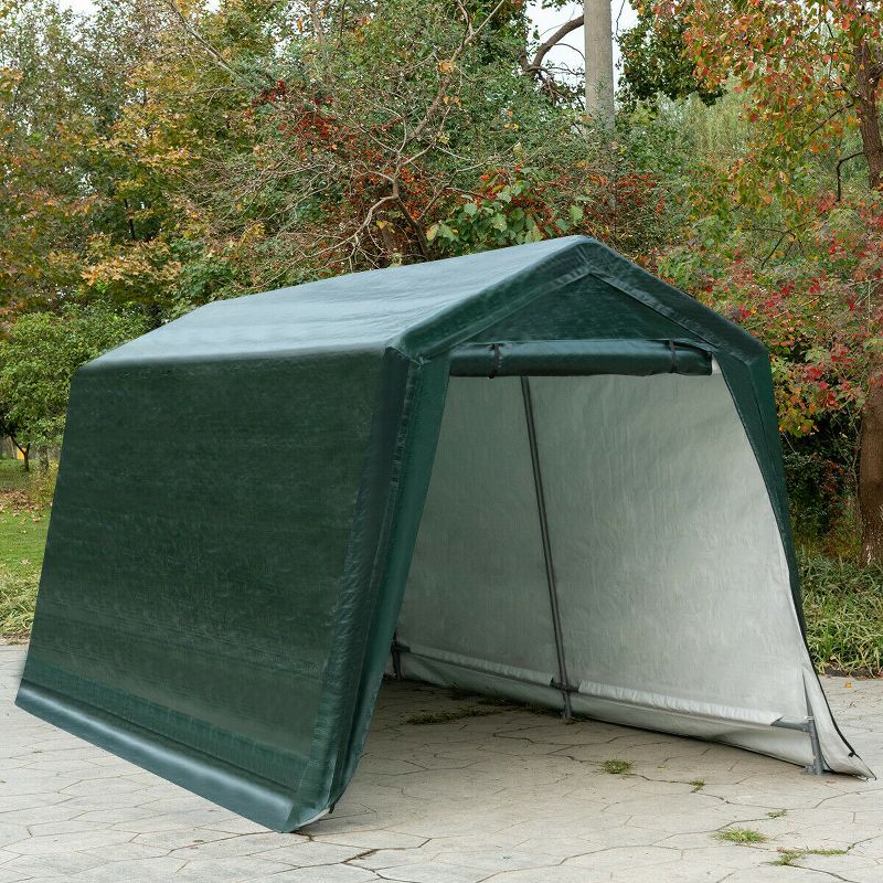 Costway 8'x14' Patio Tent Carport Storage Shelter Shed Car Canopy Heavy Duty Green, 4 of 11