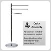 Evideco French Home Goods Freestanding Towel Rack Holder 3 Swivel Arms Round Base Stainless Metal - 4 of 4