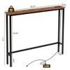 Rust Brown 1pcs Triamine Iron 100*15*79cm Entryway Table with Plugs - 2 of 4