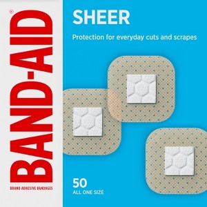 Band-Aid Brand Adhesive Sheer Sports Bandages - All One Size - 50ct - 1 of 4