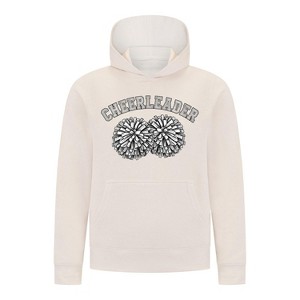 Everyday Kids Cheerleader Girls Pullover Hoodie – Pom Pom Sketch Graphic Sweatshirt - 1 of 4