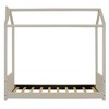 Twin/Full Size House Bed Velvet Platform Bed Frame Wood Bed for Kid, Beige - ModernLuxe - 4 of 4