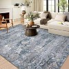 Rugs for Living Room Washable, Soft Vintage Distressed Neutral Area Rugs for Bedroom Retro Abstract Indoor Floor Carpet, Low Pile Non-Slip - 2 of 4