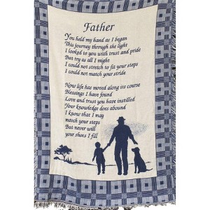 Manual Woodworkers and Weavers Father You Held Throw – 60"L x 46"W, 2-Layer Cotton Blanket, Sentimental Woven Gift for Dad - 1 of 3