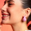 Women's Teardrop Hoop Earrings - Rose Pink - 4 of 4