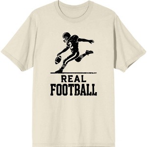 "Real Football" Sports Back to School Adult Crew Neck Short Sleeve Tee - 1 of 2