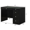 PAGED Vanity Desk with Mirror and Lights Wooden Makeup Vanity with Glass Top, 5 Drawers, Crystal Knobs for Bedroom - 2 of 4