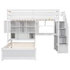 Whisen Twin over Twin Loft Bed with Built-in Desk and Staircase, With Storage Compartments and Shelves - 4 of 4