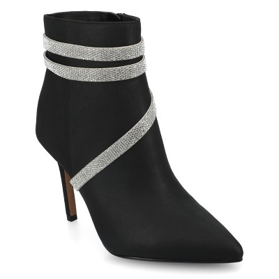 Journee Women's Milani Medium and Wide Width Sequin Strap Evening Dress Booties