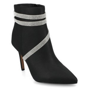 Journee Women's Milani Medium and Wide Width Sequin Strap Evening Dress Booties - 1 of 4