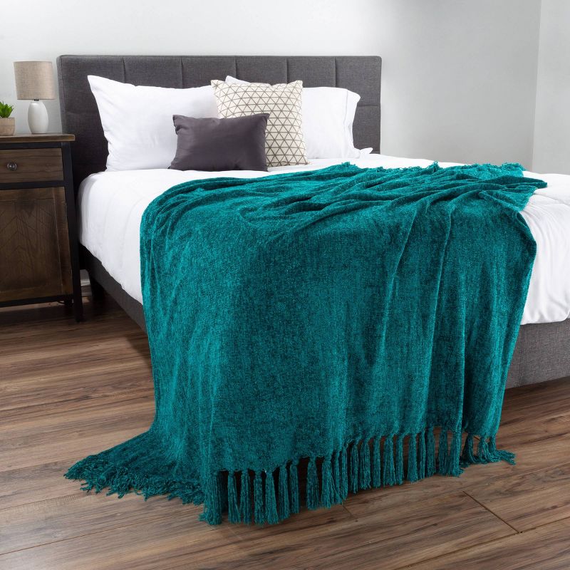 60"x70" Oversized Lightweight Chenille Throw Blanket - Yorkshire Home, 3 of 4