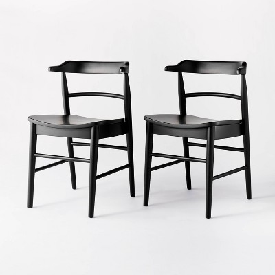 2pk Kaysville Curved Back Wood Dining Chair Black - Threshold™ Designed