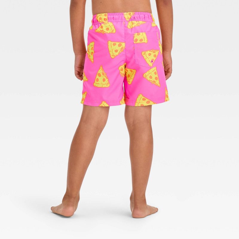 Boys' Pizza Printed Swim Shorts - Cat & Jack™ Pink/Yellow, 4 of 5