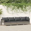 vidaXL Modern & Elegant 4-Piece Patio Lounge Set with Comfortable Cushions, Weather-Resistant Poly Rattan Material, Lightweight & Easy-Assembly, Gray - 2 of 4