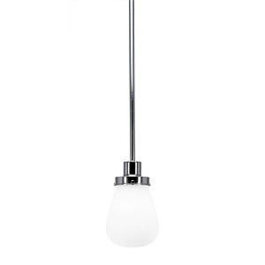 Toltec Lighting Meridian 1 - Light Pendant in  Chrome with 5" White  Shade - 1 of 1