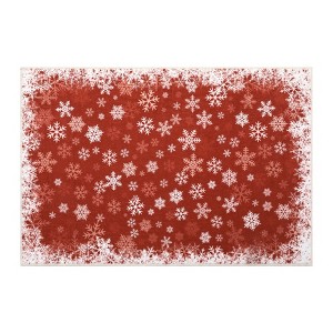 Machine Washable Christmas Area Rugs for Living Room Bedroom, Xmas Snowflake Print Floor Carpet for Dining Room Kitchen - 1 of 4