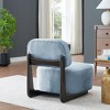 Sapphtopaz Modern Chenille Accent Chair with Thick Backrest Single Reading Chair with Wood Frame Armless Accent Chairs for Living Room, Bedroom - 3 of 4