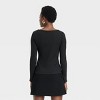 Women's Slim Fit Long Sleeve Ribbed Boat Neck T-Shirt - A New Day™ - 2 of 4