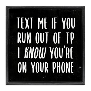Stupell Industries Text Me For TP Funny Bathroom, 18" x 18" - 1 of 4