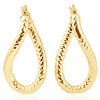 Pompeii3 14k Yellow Gold 3mm Twirl Designer Hoops Women's Earrings 1" Tall 1.15grams - 2 of 4