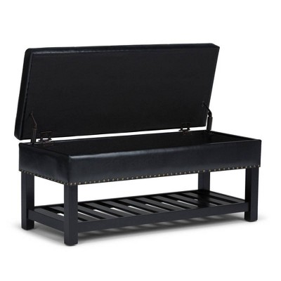 Riley Storage Ottoman Bench Faux Leather - WyndenHall