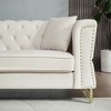 60.2'' Velvet Chesterfield Tufted 2-Seater Sofa with Nailhead Trim, Metal Foot and Two Pillows for Living Room - 4 of 4