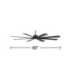 80" Possini Euro Design Defender Modern Indoor Outdoor Ceiling Fan with Dimmable LED Light Remote Oil Rubbed Bronze Black Damp Rated for Patio House - 4 of 4