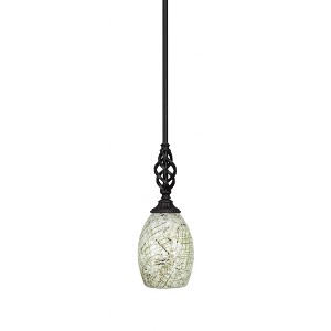 Toltec Lighting Elegante 1 - Light Pendant in  Dark Granite with 5" Natural Fusion Shade - 1 of 1