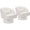 Modern Swivel Barrel Accent Chair, 360 Degree Velvet Upholstered Armchair with Striped Backrest & Plush Padding, Comfy Round Lounge Chair, 2 PCS - 3 of 4