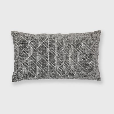 Geometric Chenille Woven Jacquard Reversible Throw Pillow - freshmint