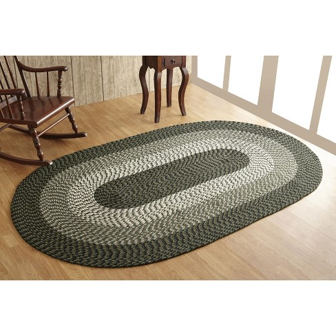 Better Trends Alpine 5' x 8' Braided Rug - Hunter Stripe