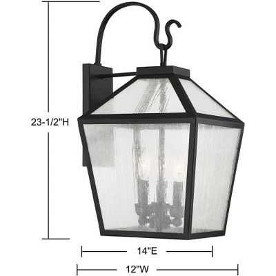 Woodstock Black Metal 3-Light Outdoor Wall Lantern