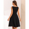 Allegra K Women's Sleeveless Boat Neck High Waist Fit and Flare Work Dresses - 3 of 4